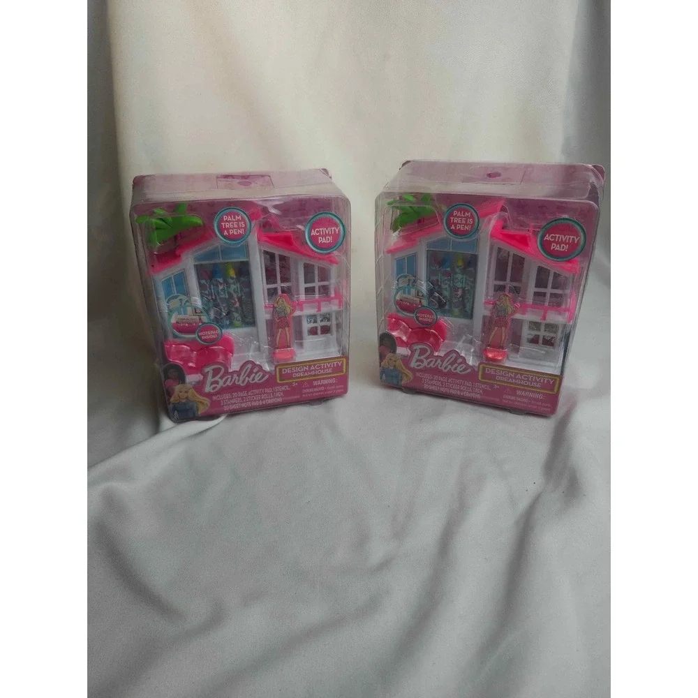 Barbie Design Activity Dreamhouse Set with Art Supplies and Palm Tree Pen 2 Pack
